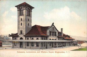 DELAWARE LACKAWANNA AND WESTERN TRAIN DEPOT BINGHAMTON NEW YORK POSTCARD