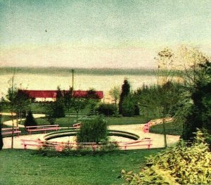 Leshi Park Fountain Seattle Washington WA UNP UDB Postcard T14