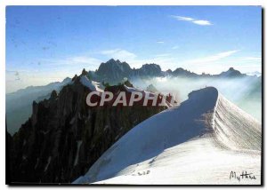 Postcard Modern Traversee Aiguille du Midi Aiguille du Plan