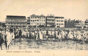 Ganpati Immersion at Chowpati, Bombay, India ca 1910s Antique Vintage Postcard