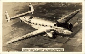 Aviation Airplane Lockheed Lodestar c1940 Real Photo Postcard