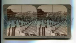 3077518 JAPAN STEREO PHOTO Lake Biwa Miidera temple Vintage