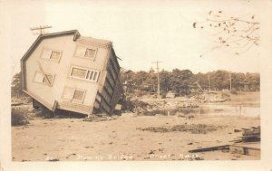 RPPC DISASTER DUMMY BRIDGE ONSET MASSACHUSETTS REAL PHOTO POSTCARD (c. 1930s) ##