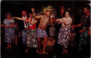 Shelter Island BALI HAI Hula Dancers San Diego Tiki Bar c1950s Postcard JA19