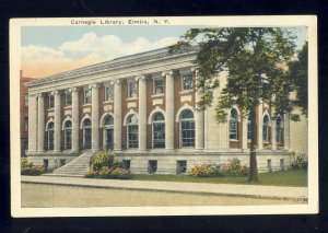 Elmira, New York/NY Postcard, Early View Of Carnegie Library