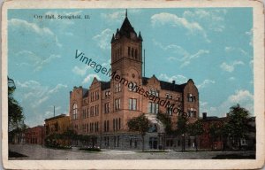 City Hall Springfield IL Postcard PC288