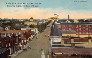 Oklahoma Avenue Panorama Capitol Guthrie Oklahoma 1910c postcard