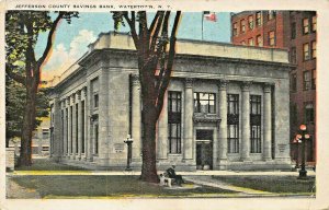 WATERTOWN NEW YORK~JEFFERSON COUNTY SAVINGS BANK~1927 POSTCARD