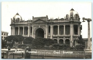 1950s Guayaquil Ecuador Palacio Municipal Real Photo RPPC Government Building A5