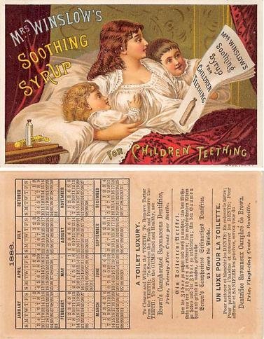 Calander 1886 Trade Card, Tradecard  approx size inches = 3.24 x 5 