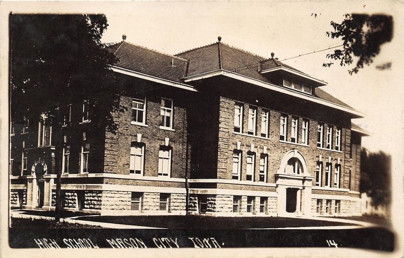 Mason City Iowa~High School Building~c1915 Kruxo RPPC-Real Photo Postcard