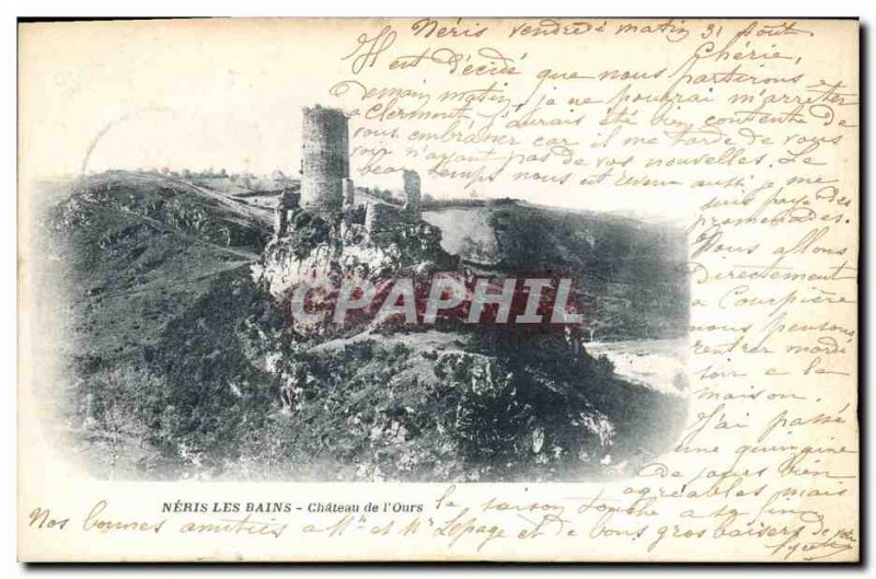 Old Postcard Chateau de l & # 39Ours Neris les Bains