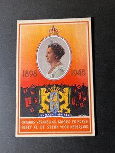 Mint Netherlands Postcard Queen Royalty Portrait 50 Years Exiled Ruler