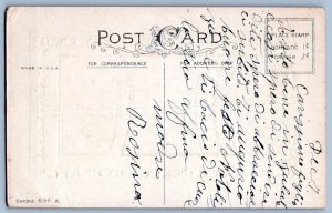 1910's MOTHER'S CHRISTMAS HOLLY BORDER EMBOSSED STECHER LITHO CO POSTCARD