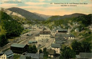 c1910 Postcard; Central City SD, Desmet Gold Mine & Mill in Distance Lawrence Co