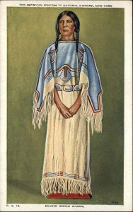 Dakota American Indian Woman Museum of Natural History Vintage Postcard