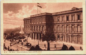 Argentina Buenos Aires Casa de Gobierno Frente calle Rivad Vintage Postcard C082