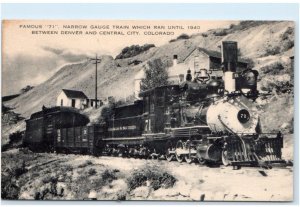 CENTRAL CITY, CO Colorado ~ #71 COLORADO & SOUTHERN RAILWAY  c1940s Postcard