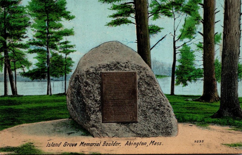 Massachusetts Abingdon Island Grove Memorial Boulder