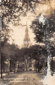 A67/ Evanston Illinois Il RPPC Postcard 1933 University Hall Northwestern Univ.