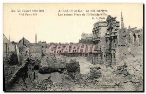 Postcard Old Army Arras cites The Martyrdom Place ruins of City Hotel