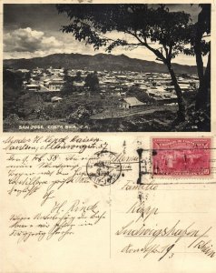 Costa Rica, C.A., SAN JOSÉ, Panorama (1938) RPPC Postcard