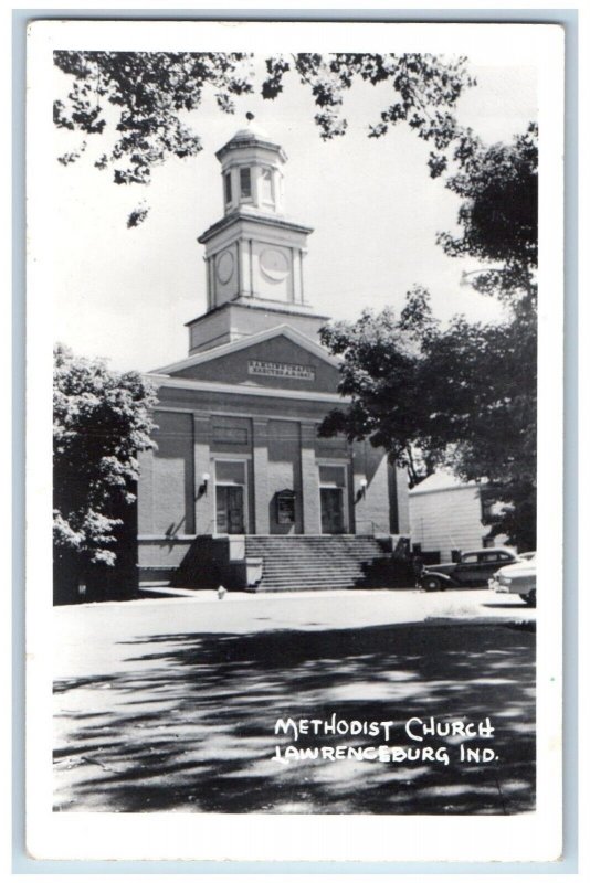 Lawrenceburg Indiana IN Postcard RPPC Photo Methodist Church c1910's Antique