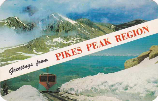 Greetings from the Pikes Peak Region CO, Colorado - Cog Railway