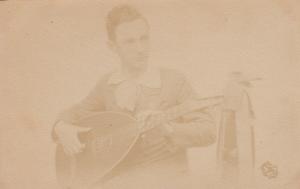 Early real photo postcards people mandolin music instruments