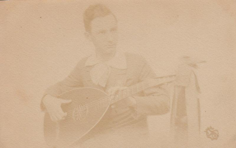 Early real photo postcards people mandolin music instruments