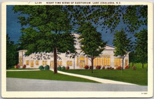 1956 Night Time Scene Auditorium Lake Junaluska North Carolina Posted Postcard