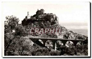 Old Postcard Eze sur Mer Viaduct and the Village