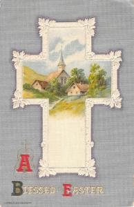 Group Of 4 Easter Greetings Religious Cross Winsch Antique Postcards K98166