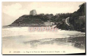 Old Postcard The Dinard Beach and Pointe du Moulinet a storm Day