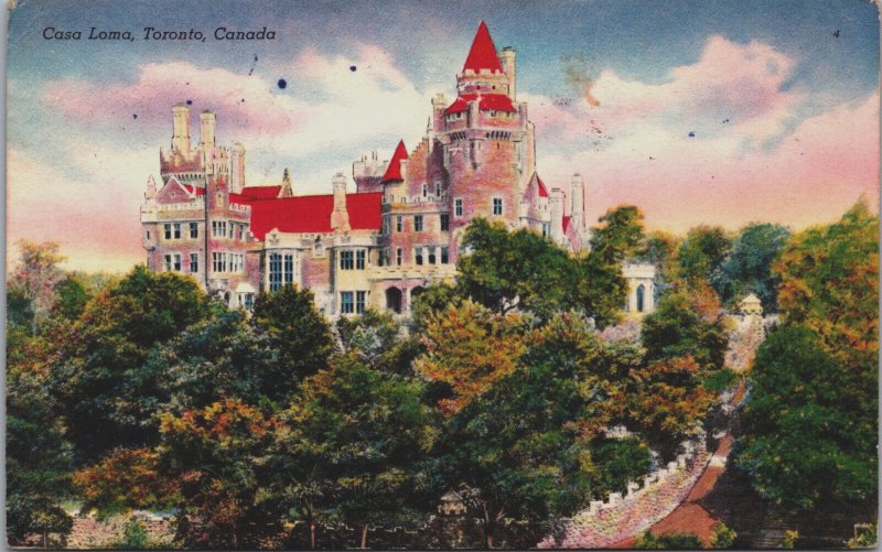 Canada Casa Loma Toronto Canada Linen Postcard C144