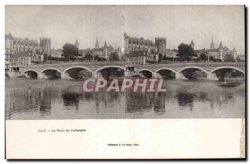 Stereoscopic Card - Pau - The Bridge of Jurancon - Old Postcard