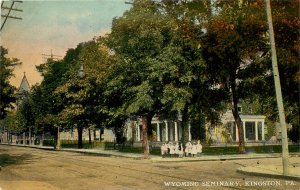 Vintage Postcard Wyoming Seminary Kingston PA Luzerne County Street Scene