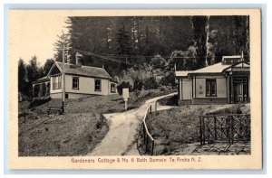 c1910 Gardeners Cottage & No.6 Bath Domain Te Aroha New Zealand NZ Postcard