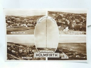 HolmFirth Vintage RP MV Postcard Holme Moss TV Station & Antenna 1961