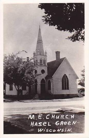 Wisconsin Hasel Green M E Church Real Photo RPPC