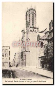 Old Postcard Aix en Provence Cathedrale St. Sauveur and St. Jacques de la Roque