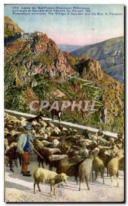 Old Postcard South Line France The Village of Gourdon and the Way of Heaven S...