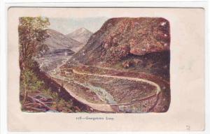 Railroad Train Georgetown Look Colorado 1905c embossed postcard