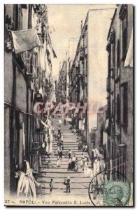 Italy Italia Napoli Old Postcard Vico Pallonetto S Lucia