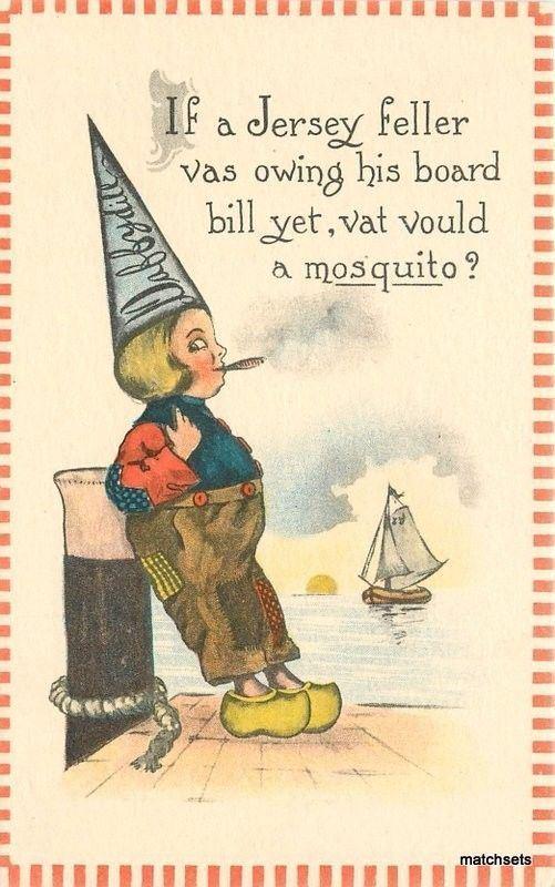 Artist Impression C-1910 Daffydill Dutch boy Jersey Mosquito postcard 959 