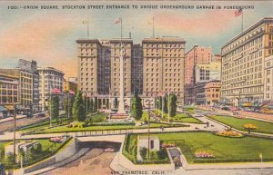 California San Francisco Union Square Stockton Street Entrance To Unique Unde...
