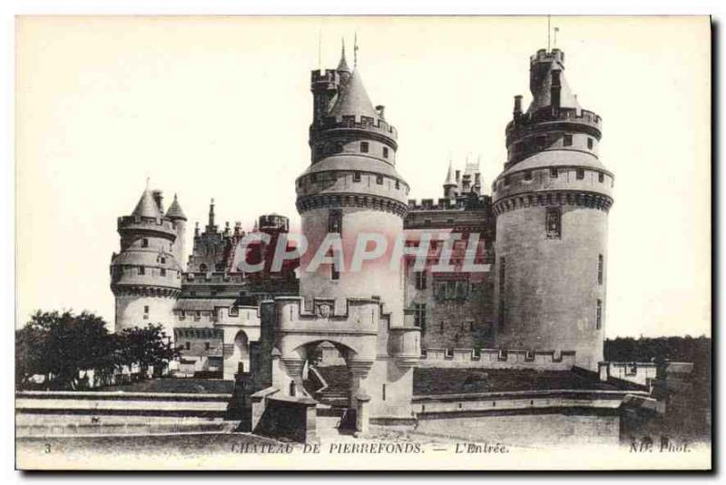 Old Postcard Chateau de Pierrefonds L'Entree