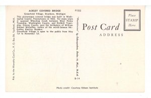 MI - Dearborn, Greenfield Village. Ackley Covered Bridge