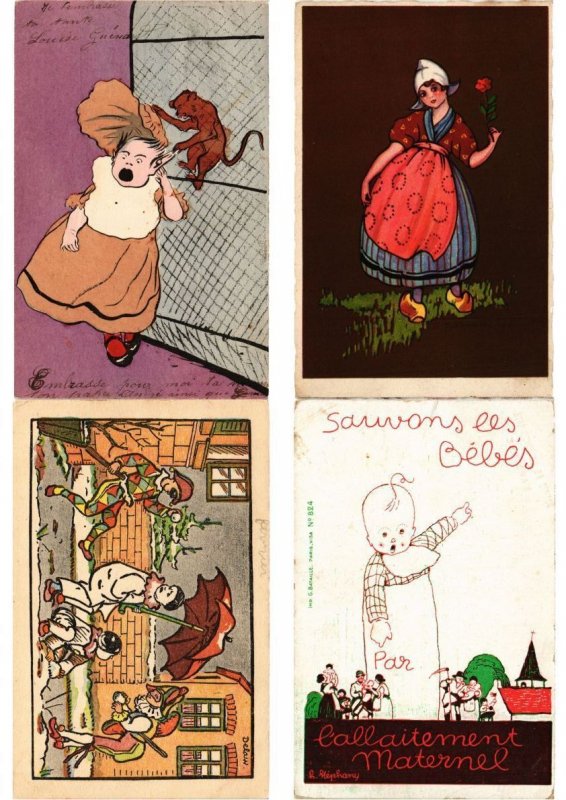 CHILDREN COMIC GREETINGS Mostly ARTIST SIGNED 2000 Vintage Postcards (L6149)