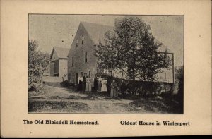 Winterport Maine ME Old Blaisdell Homestead c1910 Vintage Postcard